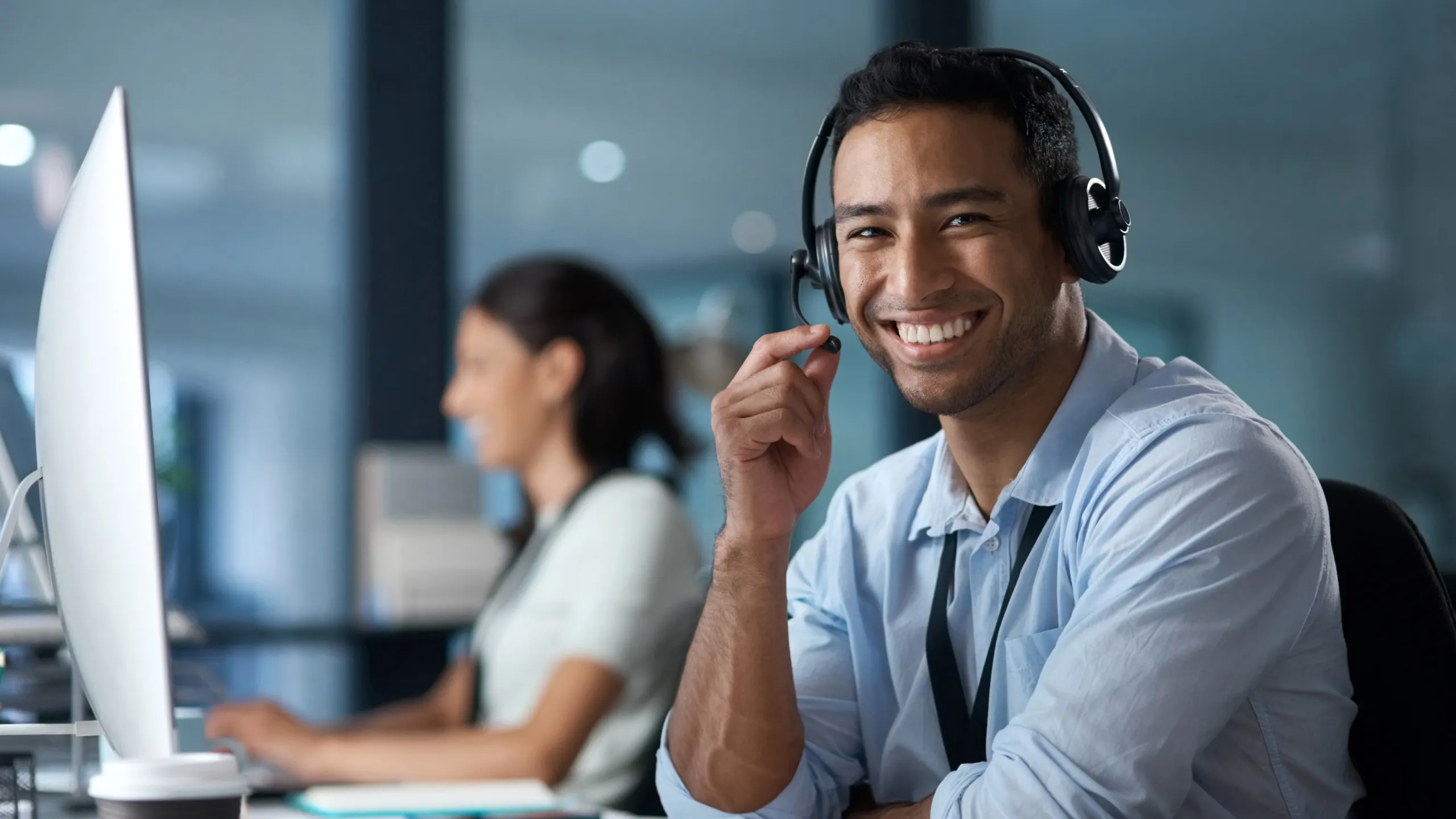 A man with the headset
